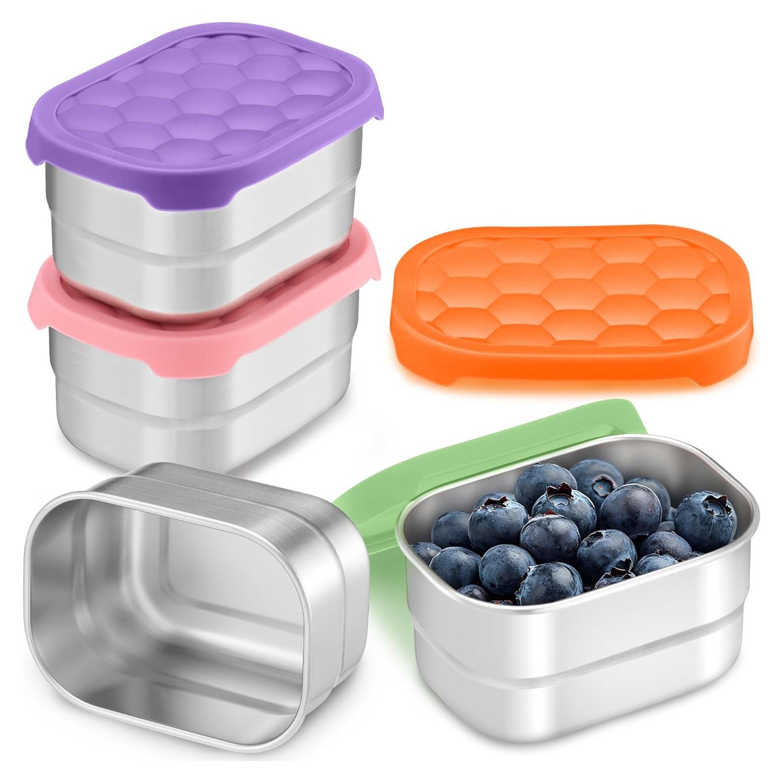 Contenedores de Acero Inoxidable E-far 8oz x 4 para Snacks