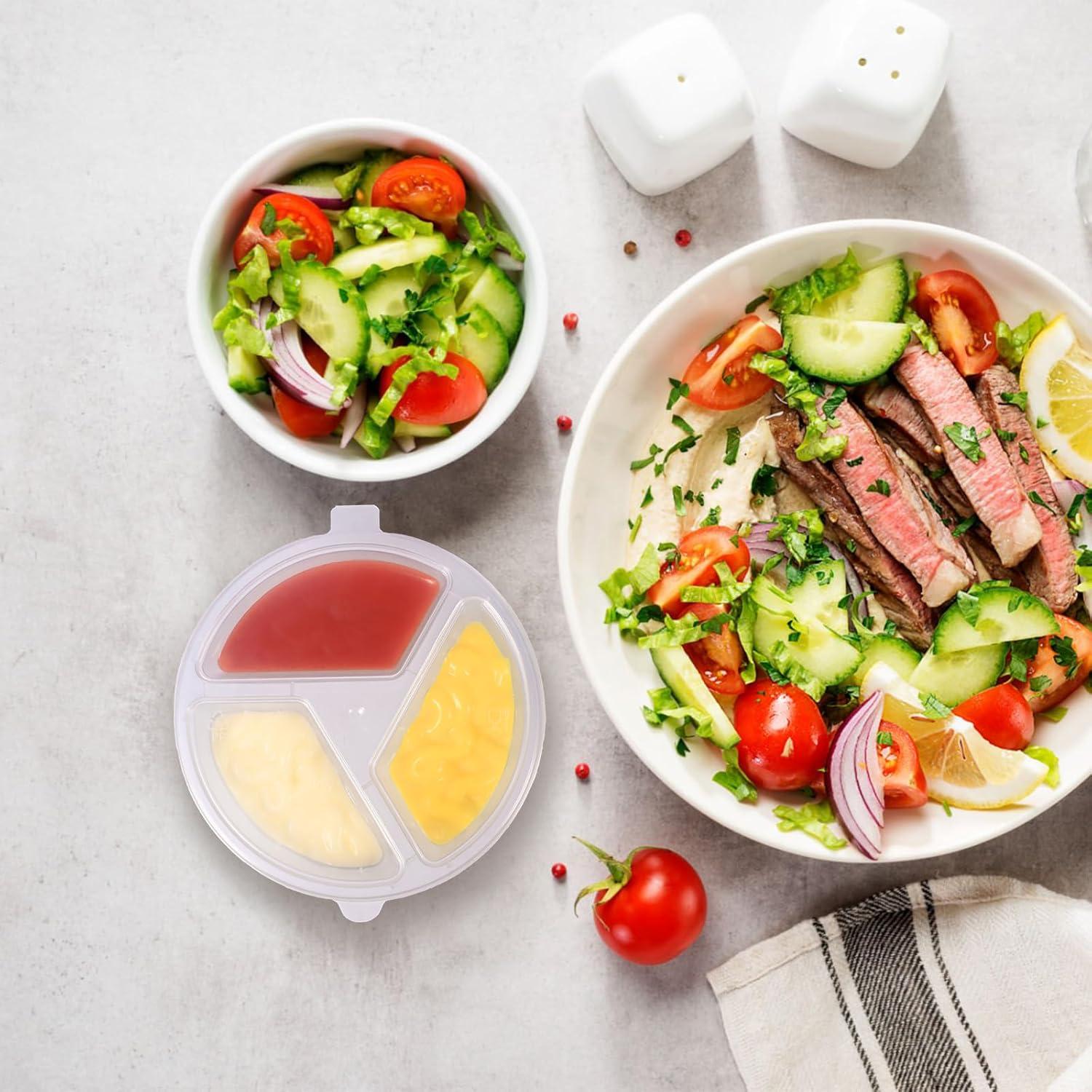 30 Contenedores Desechables BIEOFFEI para Snacks 3 Compartimentos