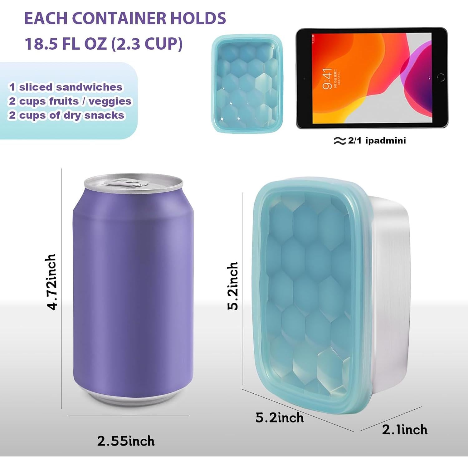 Paquete de 3 Contenedores de Snack Acero Inoxidable Tanjiae 550ml