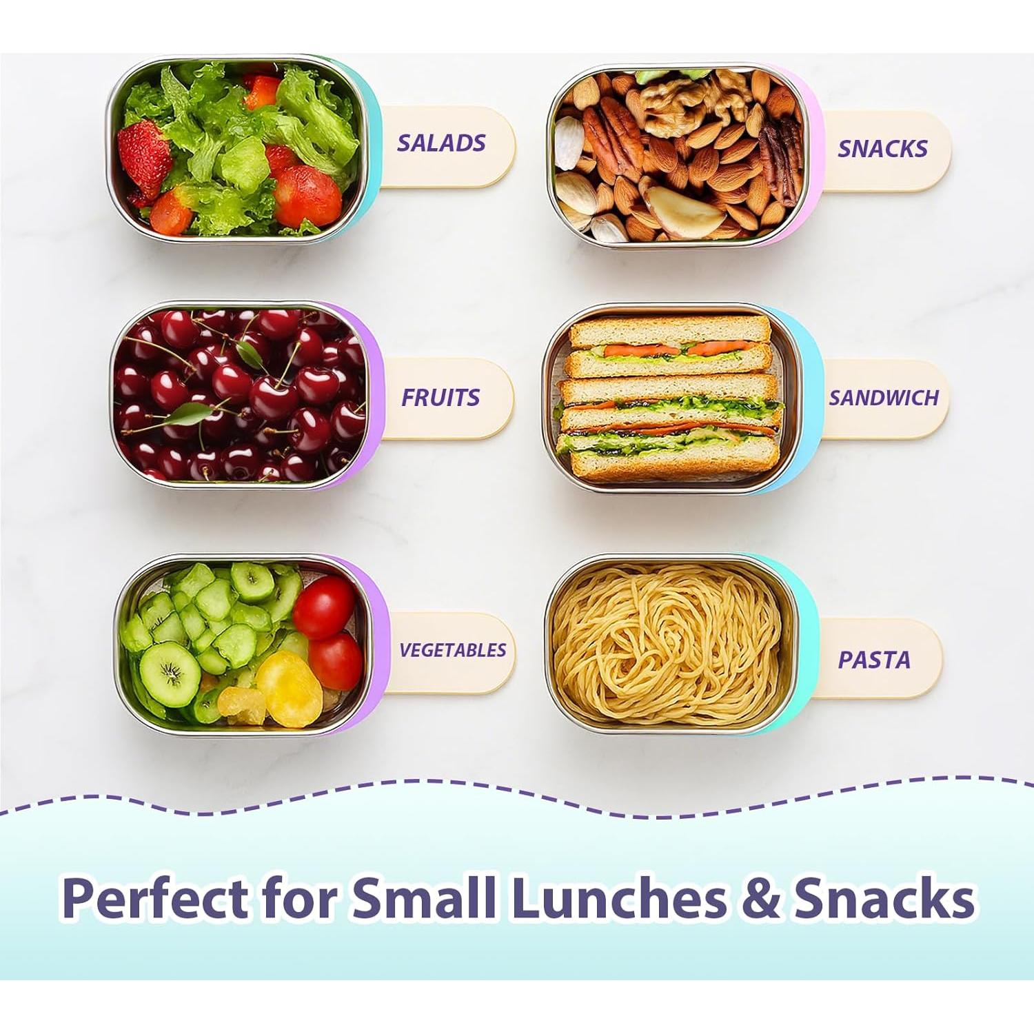 Paquete de 3 Contenedores de Snack Acero Inoxidable Tanjiae 550ml