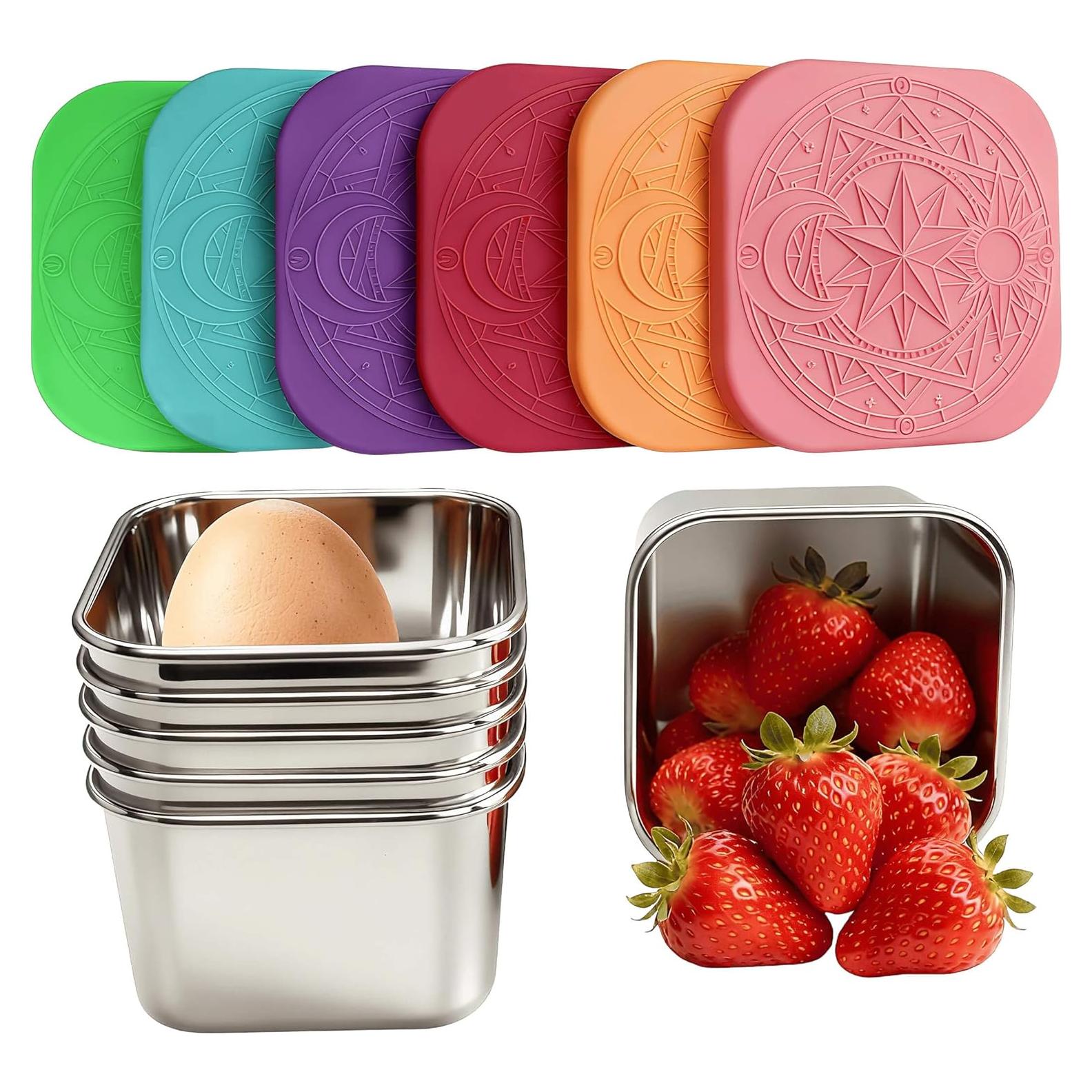 Contenedores de Aperitivos de Acero Inoxidable 6 Pack 180ml