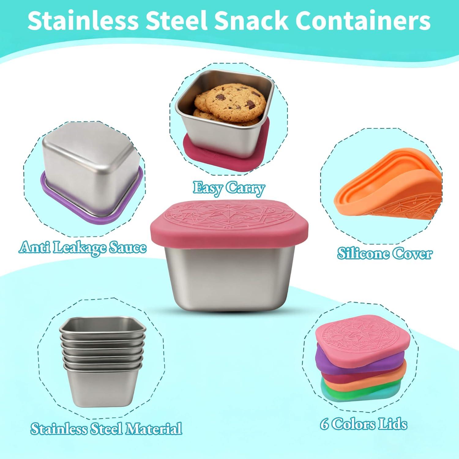 Contenedores de Aperitivos de Acero Inoxidable 6 Pack 180ml