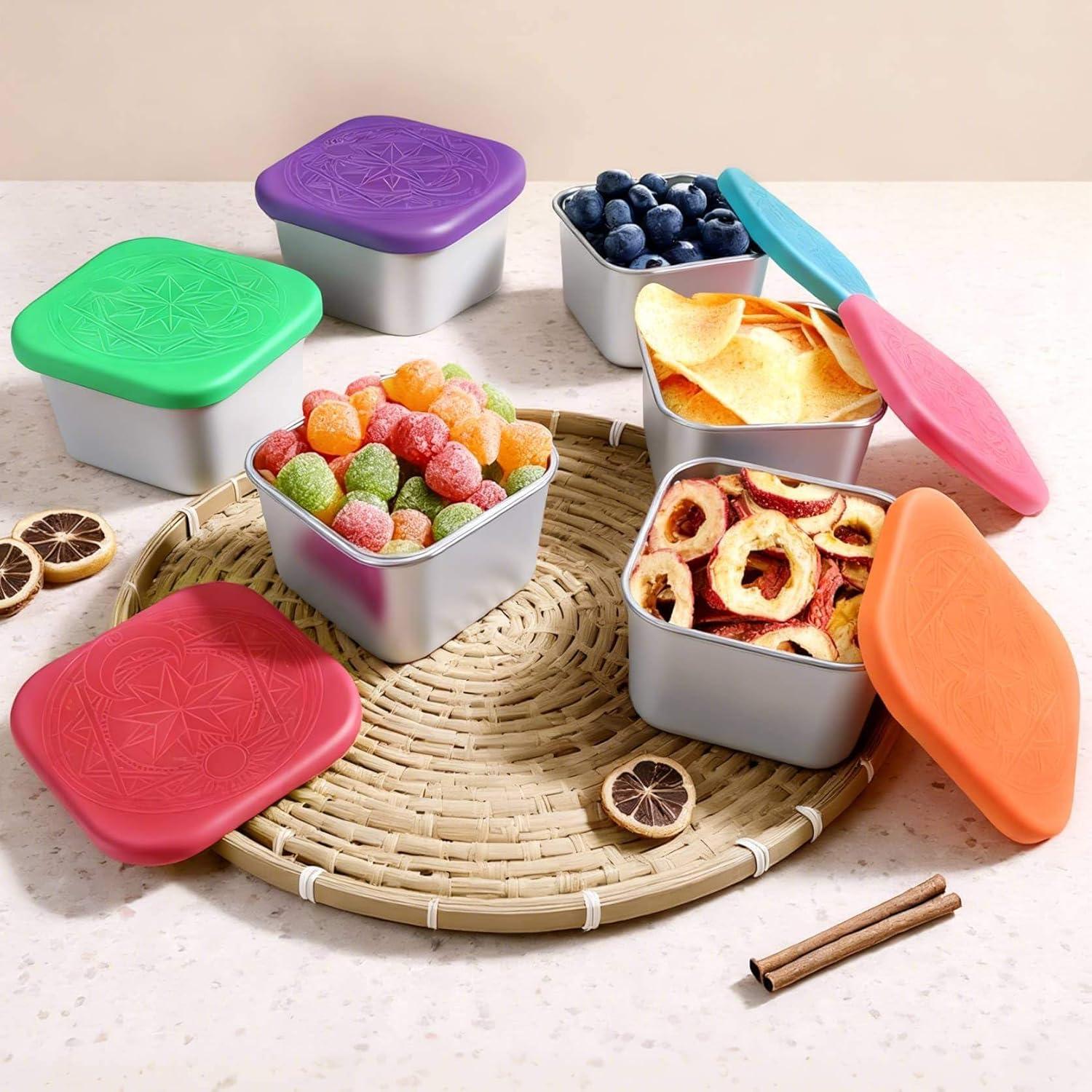 Contenedores de Aperitivos de Acero Inoxidable 6 Pack 180ml