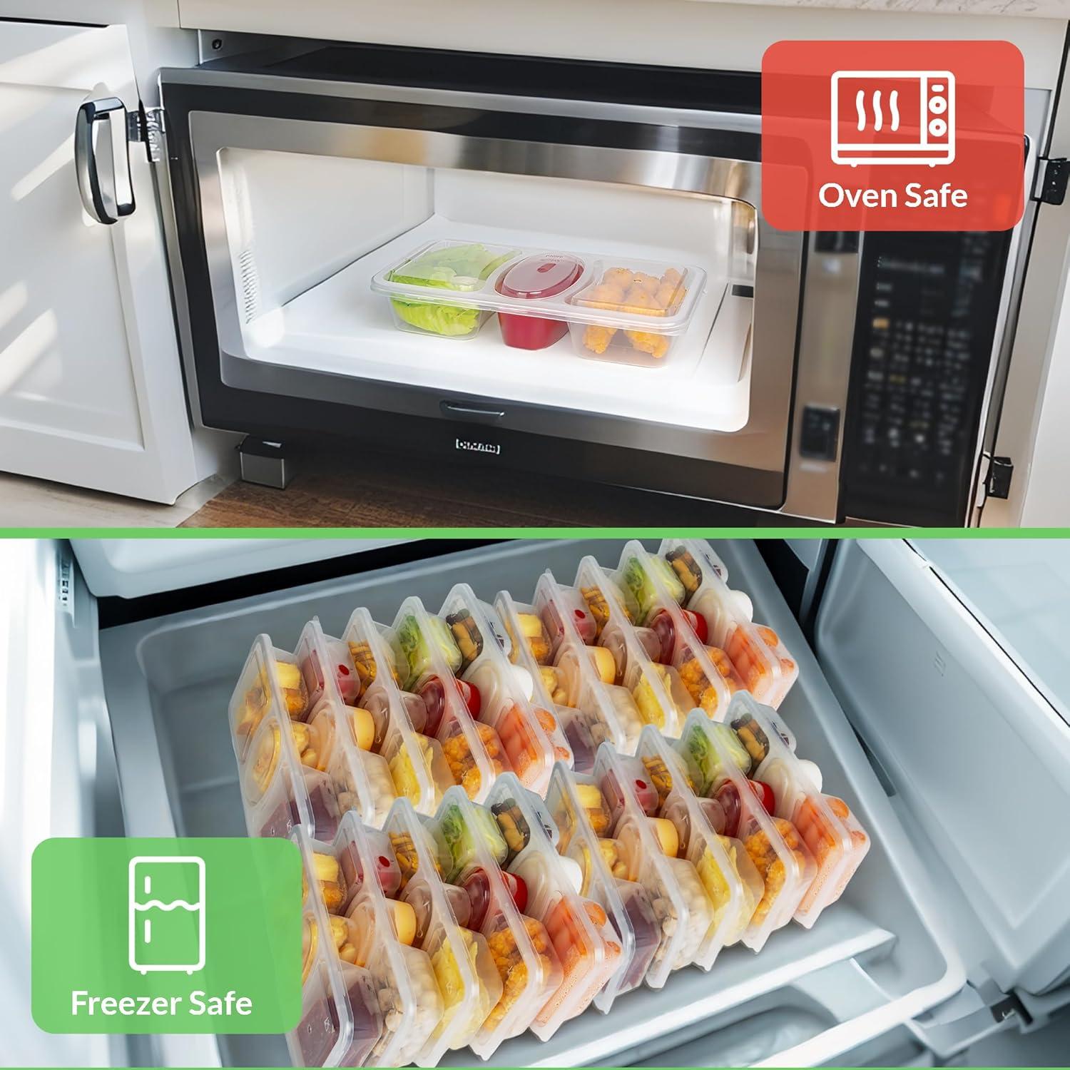 Contenedores Reutilizables MACTANO 20 Juegos 3 Compartimentos 8 oz