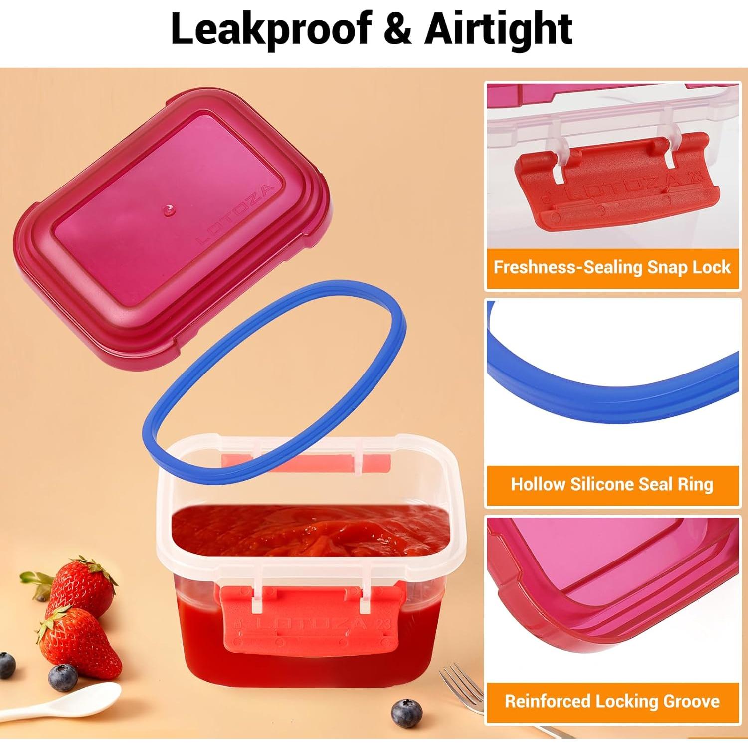 Contenedores de Almacenamiento de Alimentos YI WU 4 Piezas 355ml 148ml