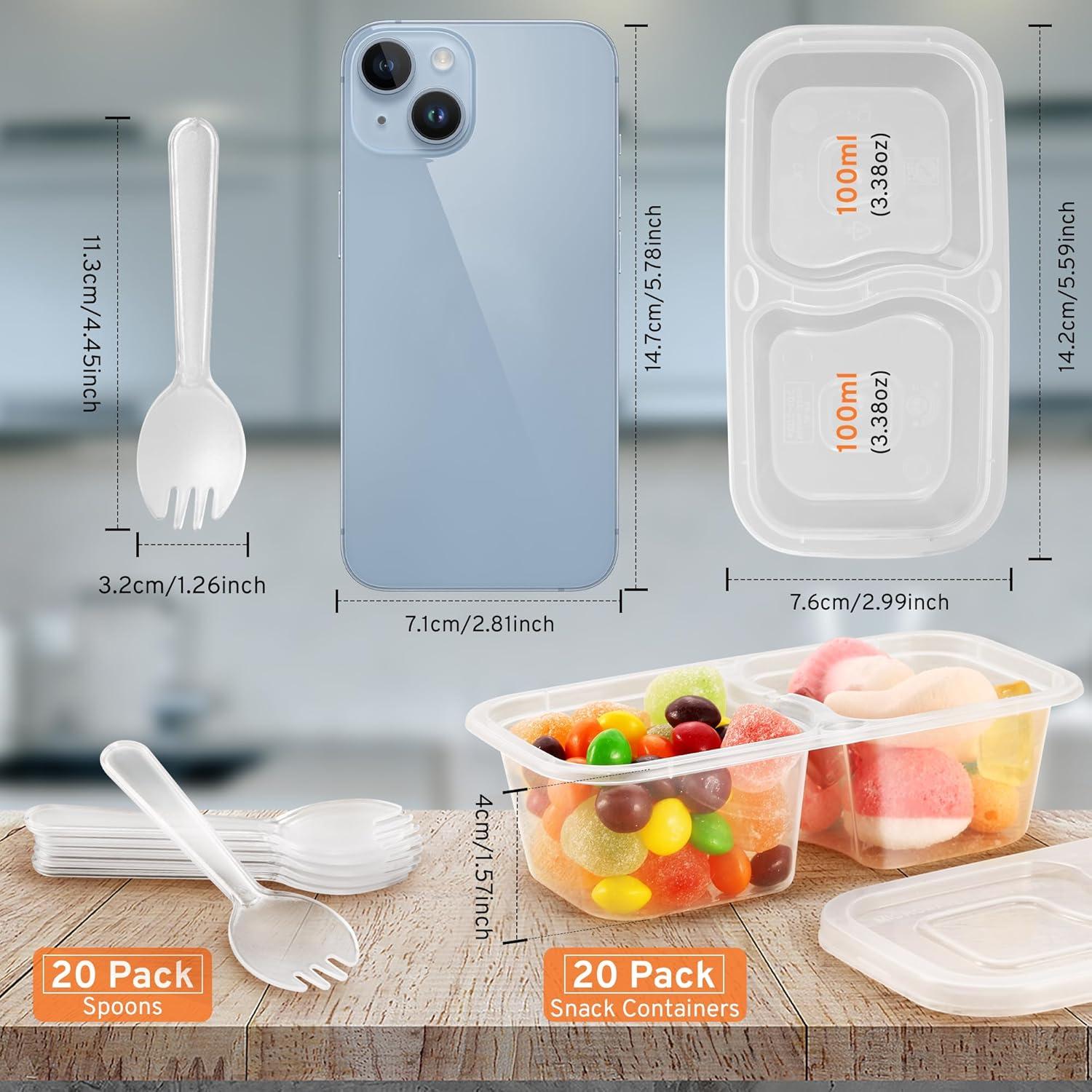 Set de 20 Contenedores de Snacks WEST STORY, Transparente, 2.54cm