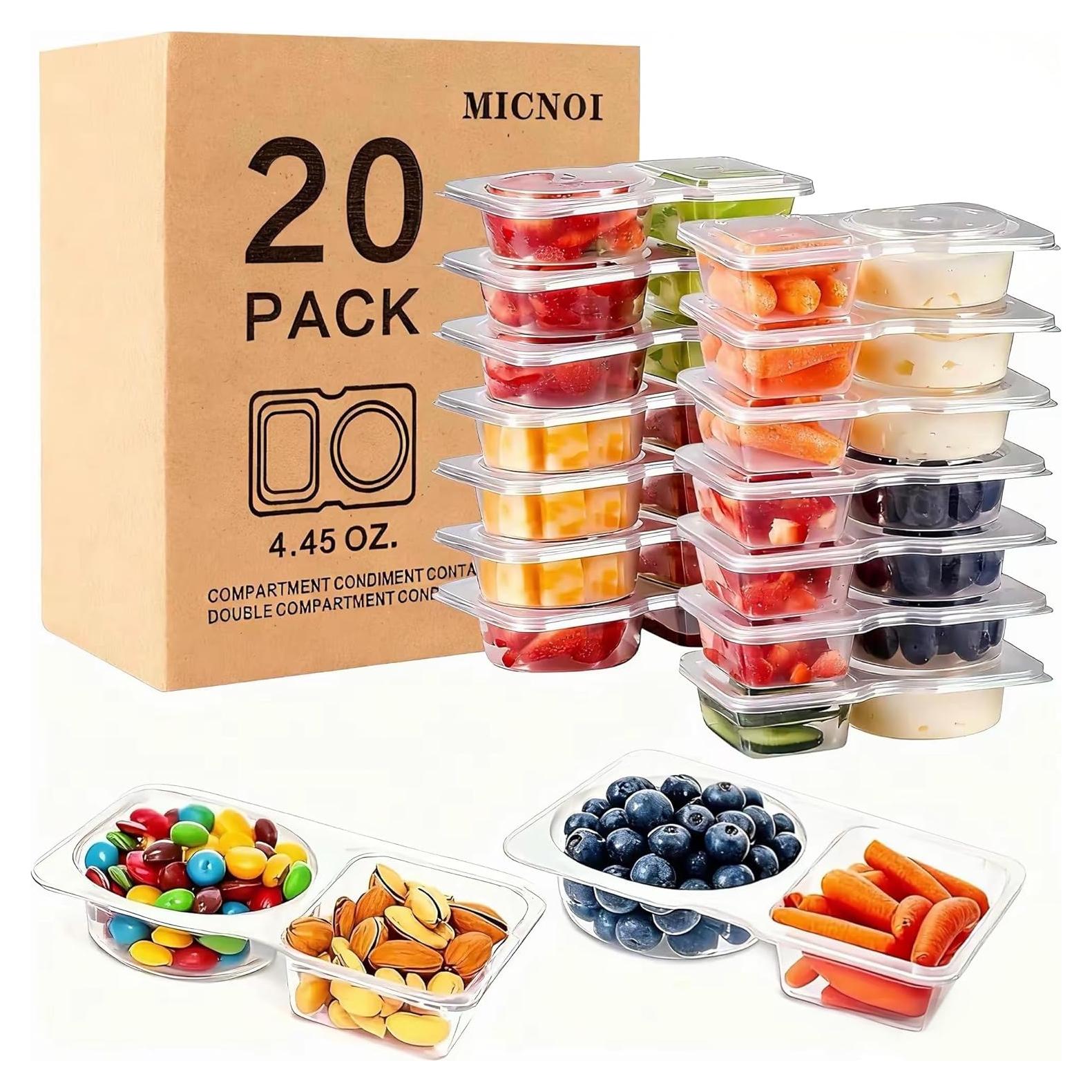 Contenedores de Snack Reutilizables MICNOI 20 Piezas Sin BPA