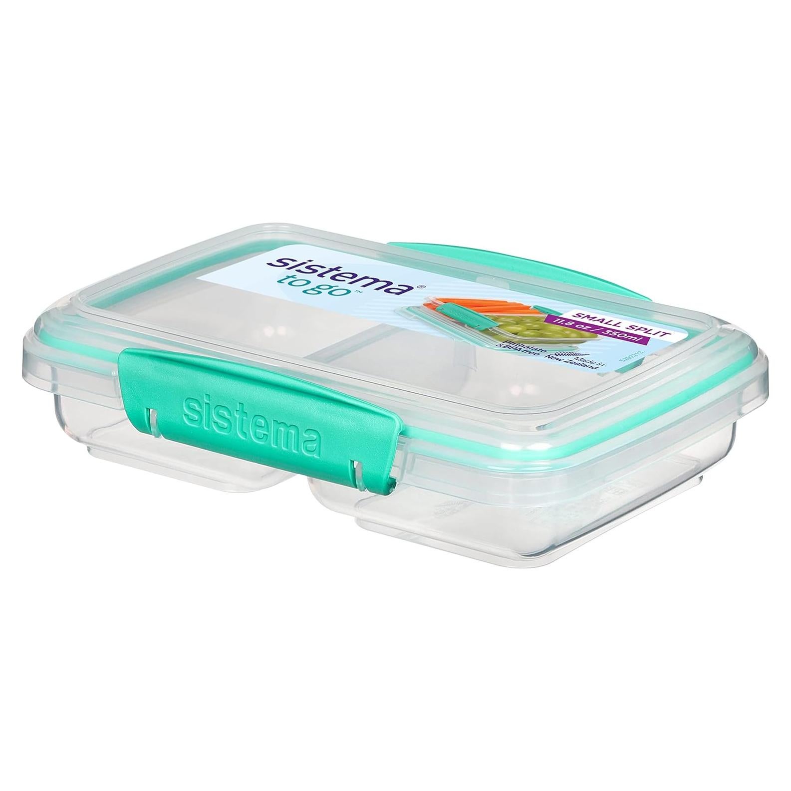 Contenedor de Snacks Dividido Sistema 0.35L Rectangular