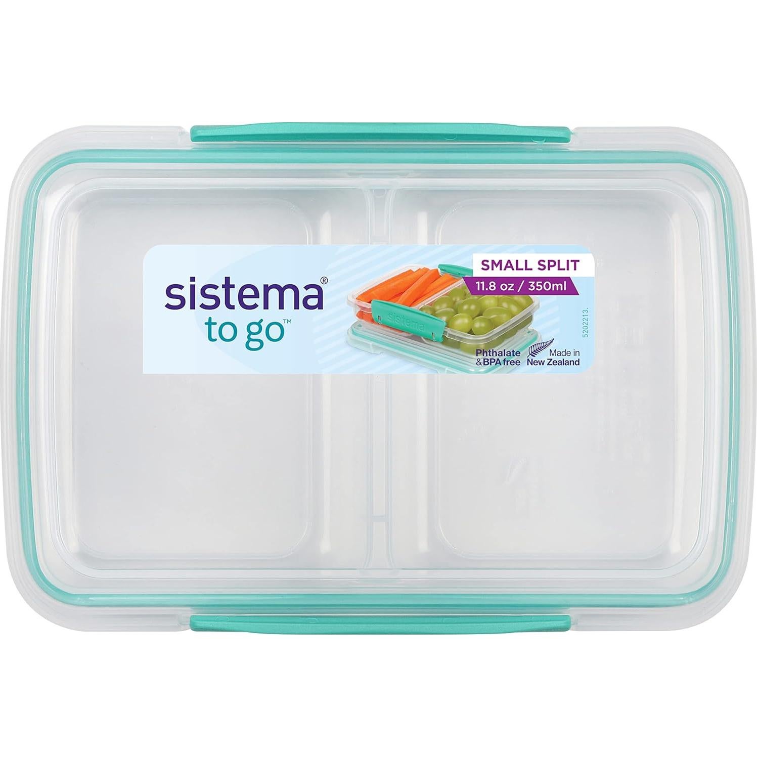 Contenedor de Snacks Dividido Sistema 0.35L Rectangular