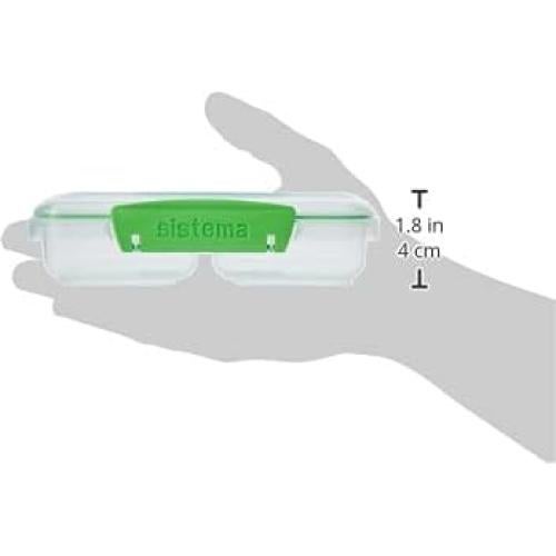 Contenedor de Snacks Dividido Sistema 0.35L Rectangular