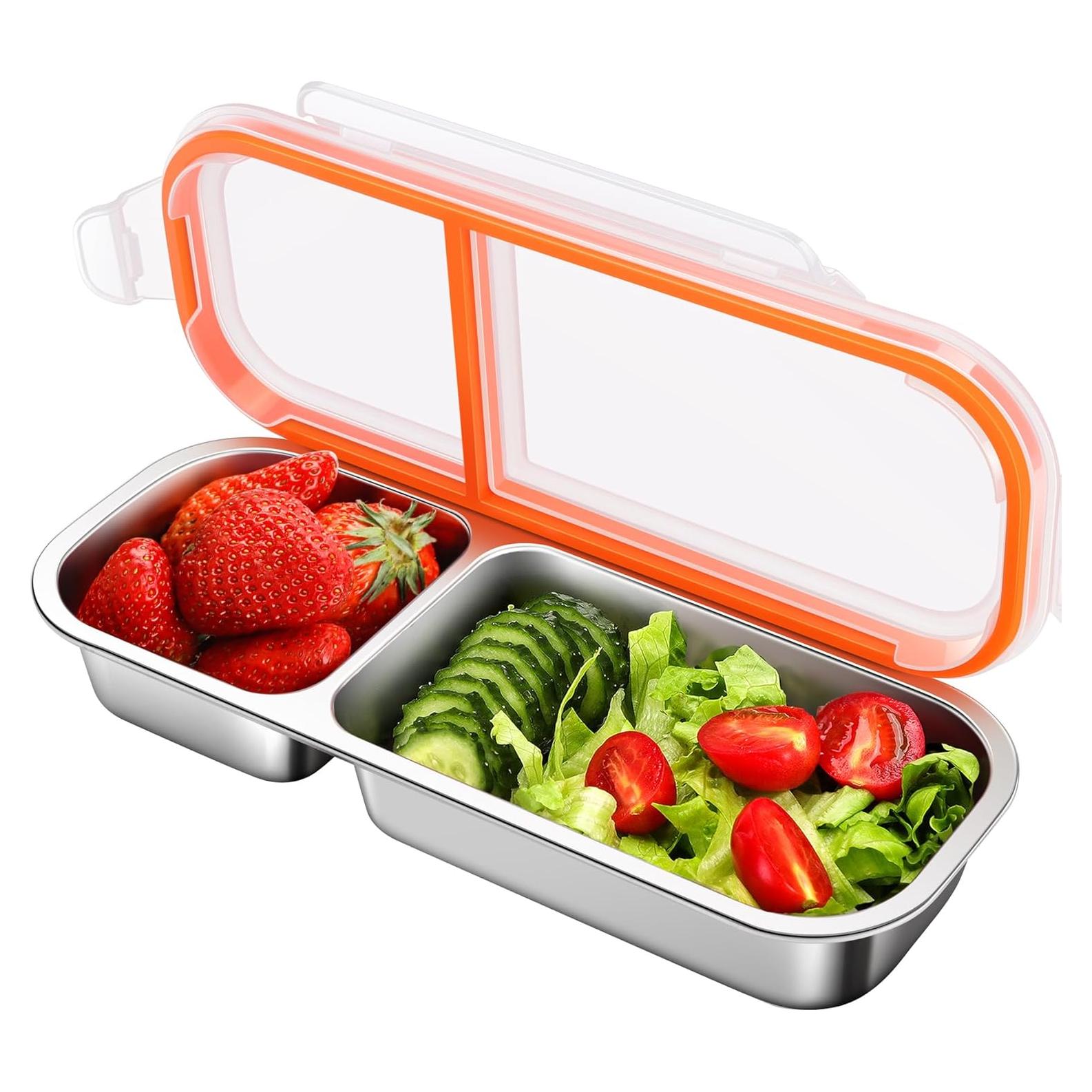 Contenedor de Aperitivos KTKUDY Acero Inoxidable 2 Compartimentos