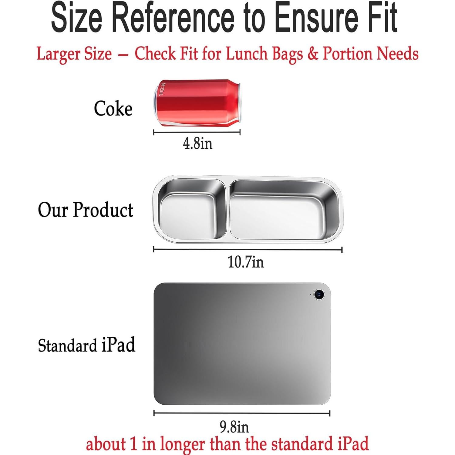 Contenedor de Aperitivos KTKUDY Acero Inoxidable 2 Compartimentos