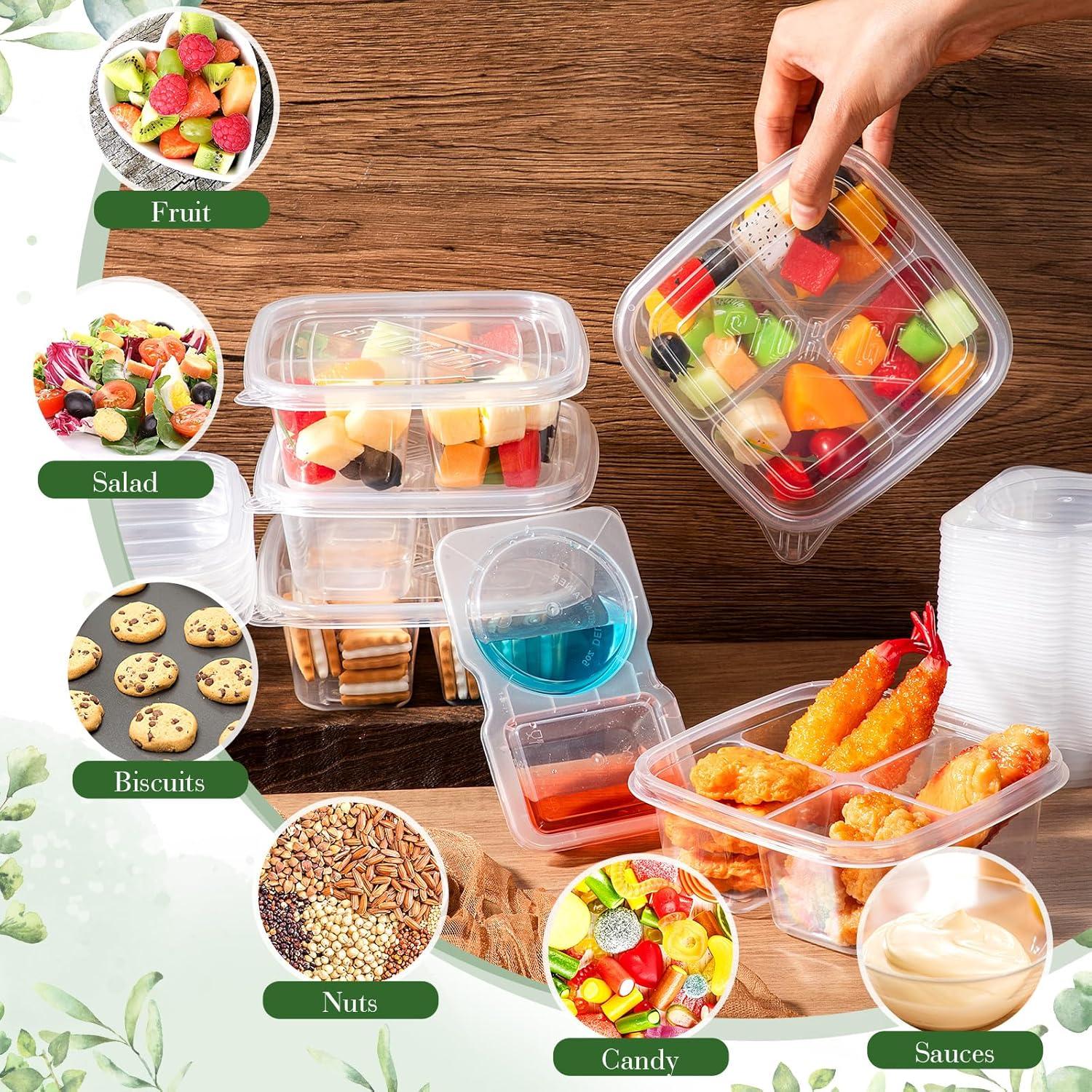 30 Envases de Comida y Condimentos Blushtier 4 Compartimentos