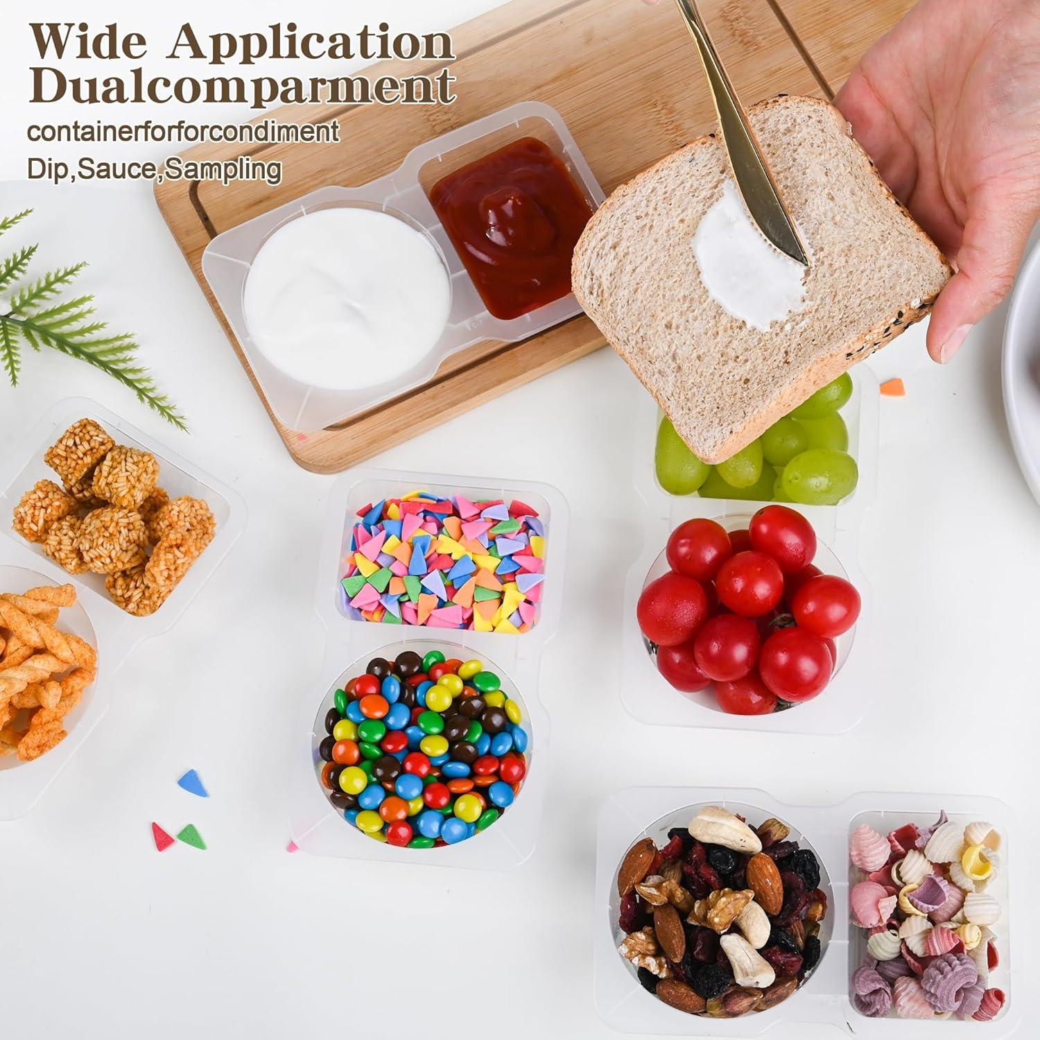 20 Contenedores de Snack Reutilizables Ajoblancon 14x8.5cm