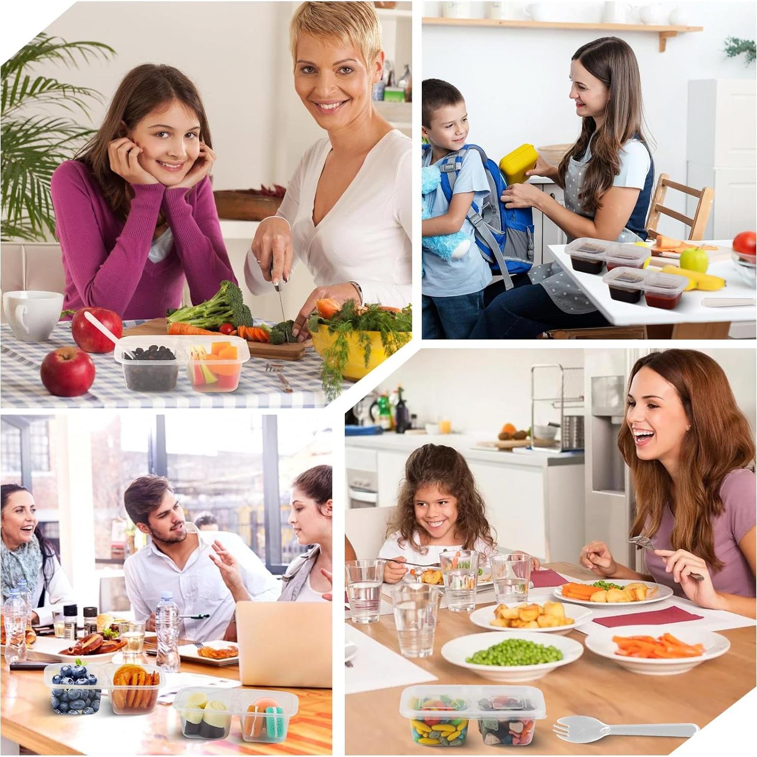 Set de 24 Contenedores de Snack Doble Compartimento CXIIPOL