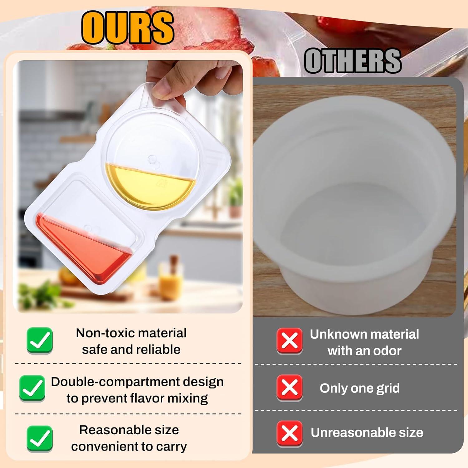 Paquete de 20 Contenedores Reutilizables Prdingfy Doble Compartimento