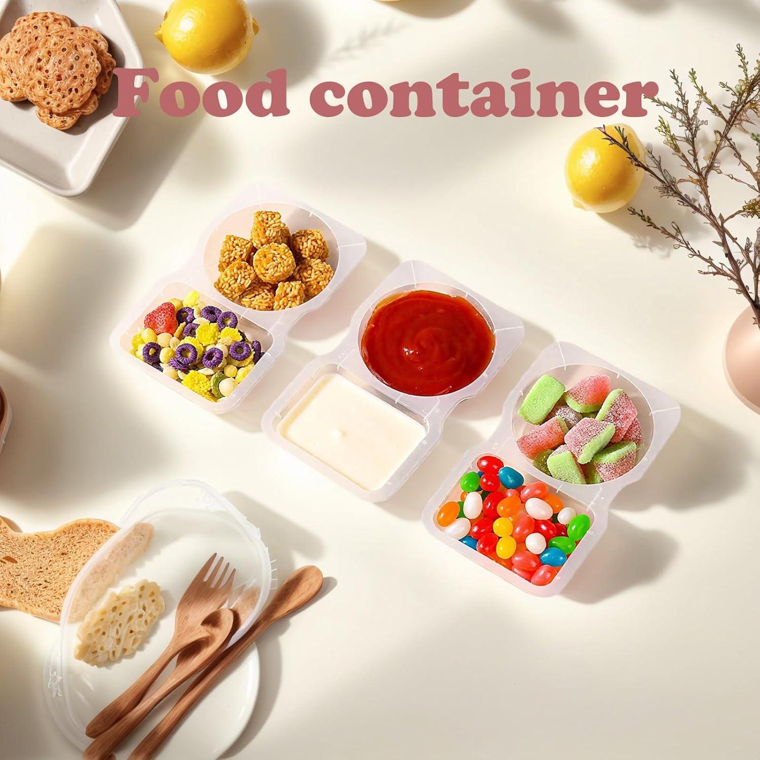 20 Contenedores Reutilizables HYDMY 2 Compartimentos A Prueba de Fugas