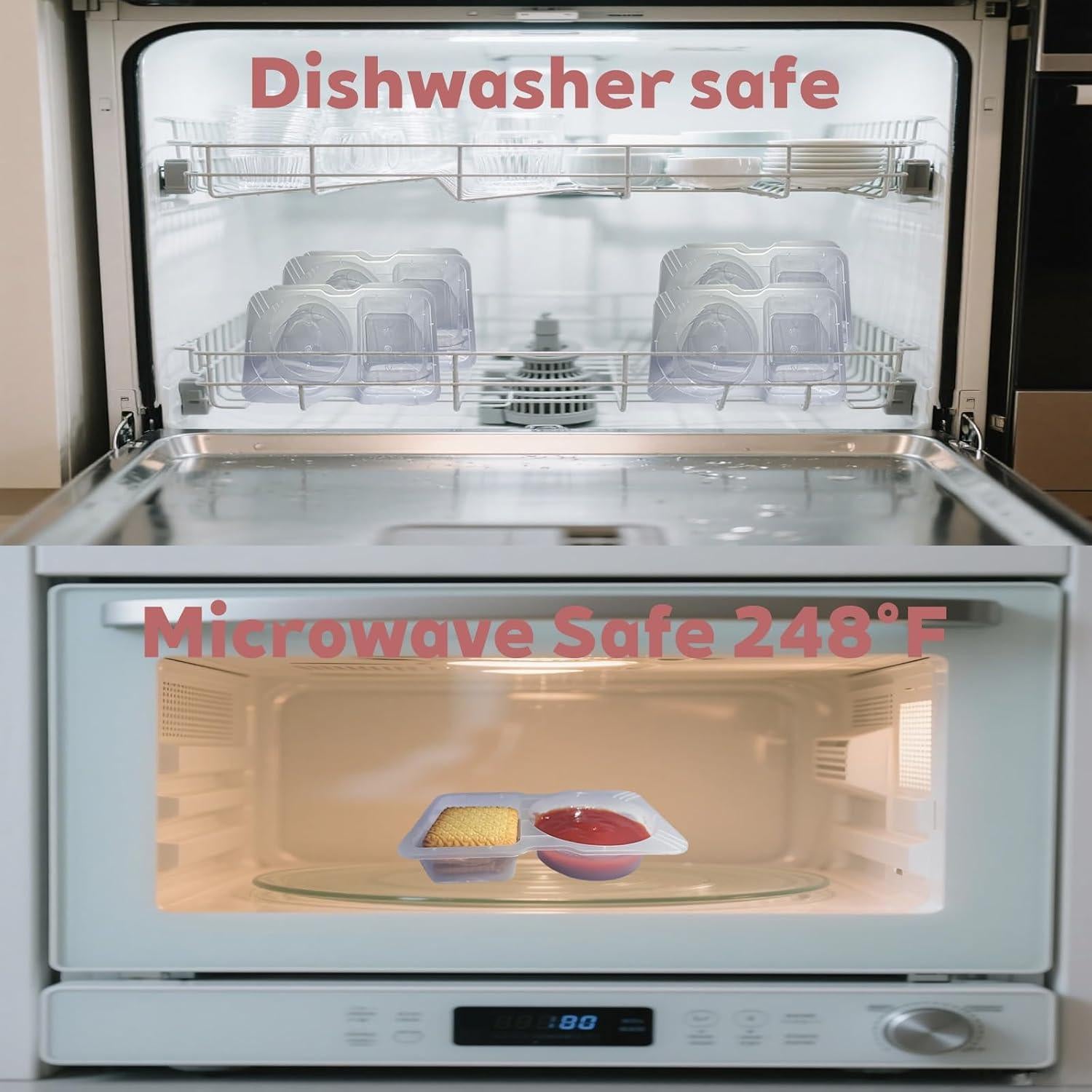 20 Contenedores Reutilizables HYDMY 2 Compartimentos A Prueba de Fugas