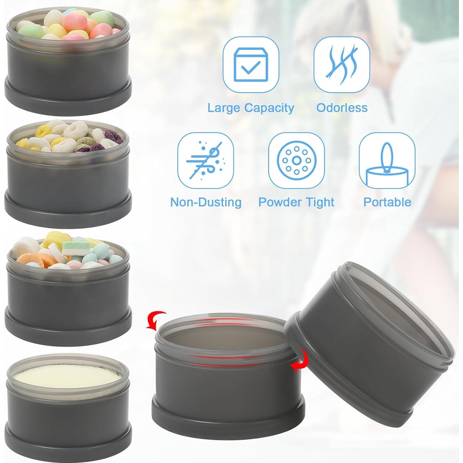 Contenedor de Polvo de Proteína Accmor 2 Pcs 4 Compartimentos