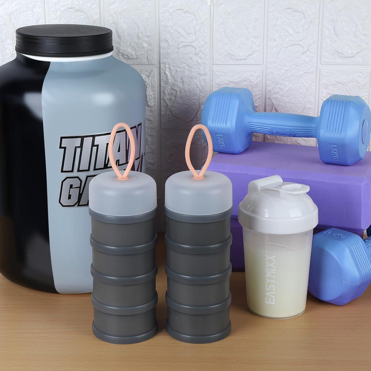 Contenedor de Polvo de Proteína Accmor 2 Pcs 4 Compartimentos