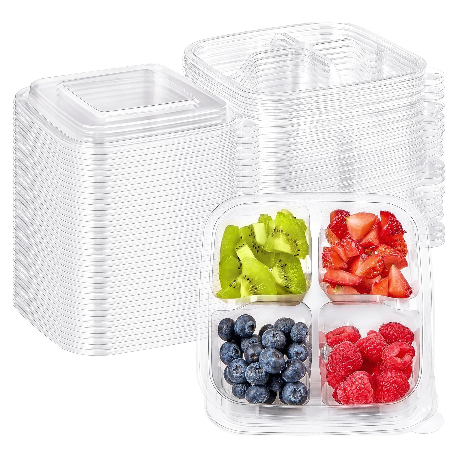 30 Contenedores de Snack Bento Soelomu 4 Compartimentos 15.5cm