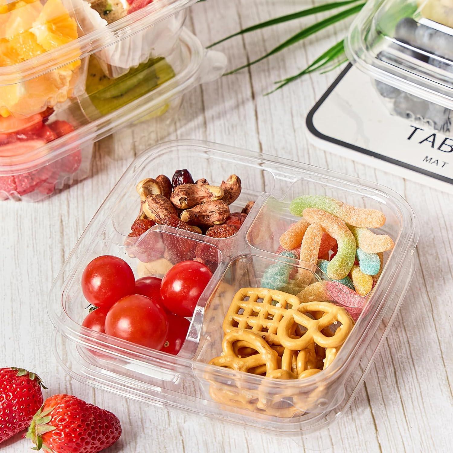 30 Contenedores de Snack Bento Soelomu 4 Compartimentos 15.5cm