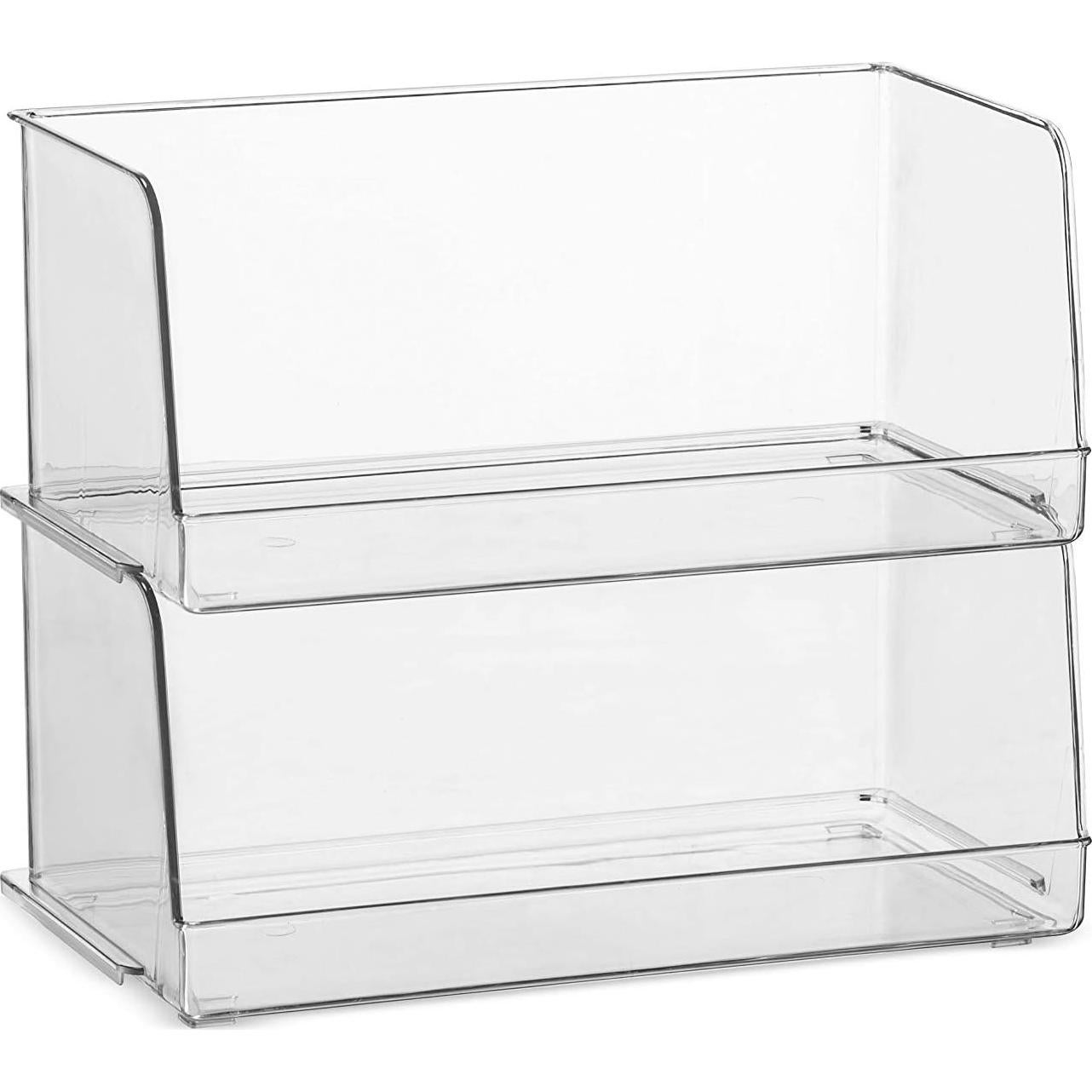 Juego de 4 Cestas Organizadoras Apilables de Plástico para Alimentos