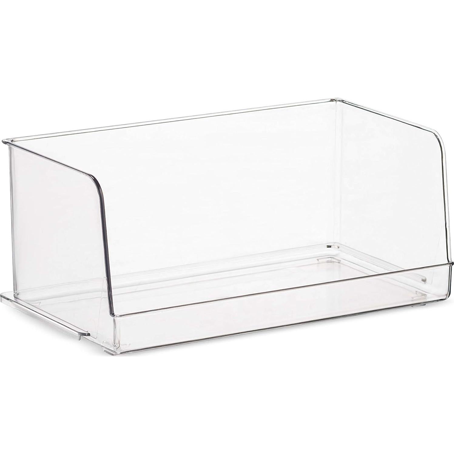 Juego de 4 Cestas Organizadoras Apilables de Plástico para Alimentos