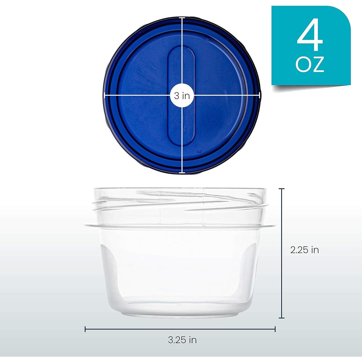 Contenedores Deli Plasticpro 113ml con Tapa Azul - 6 Piezas