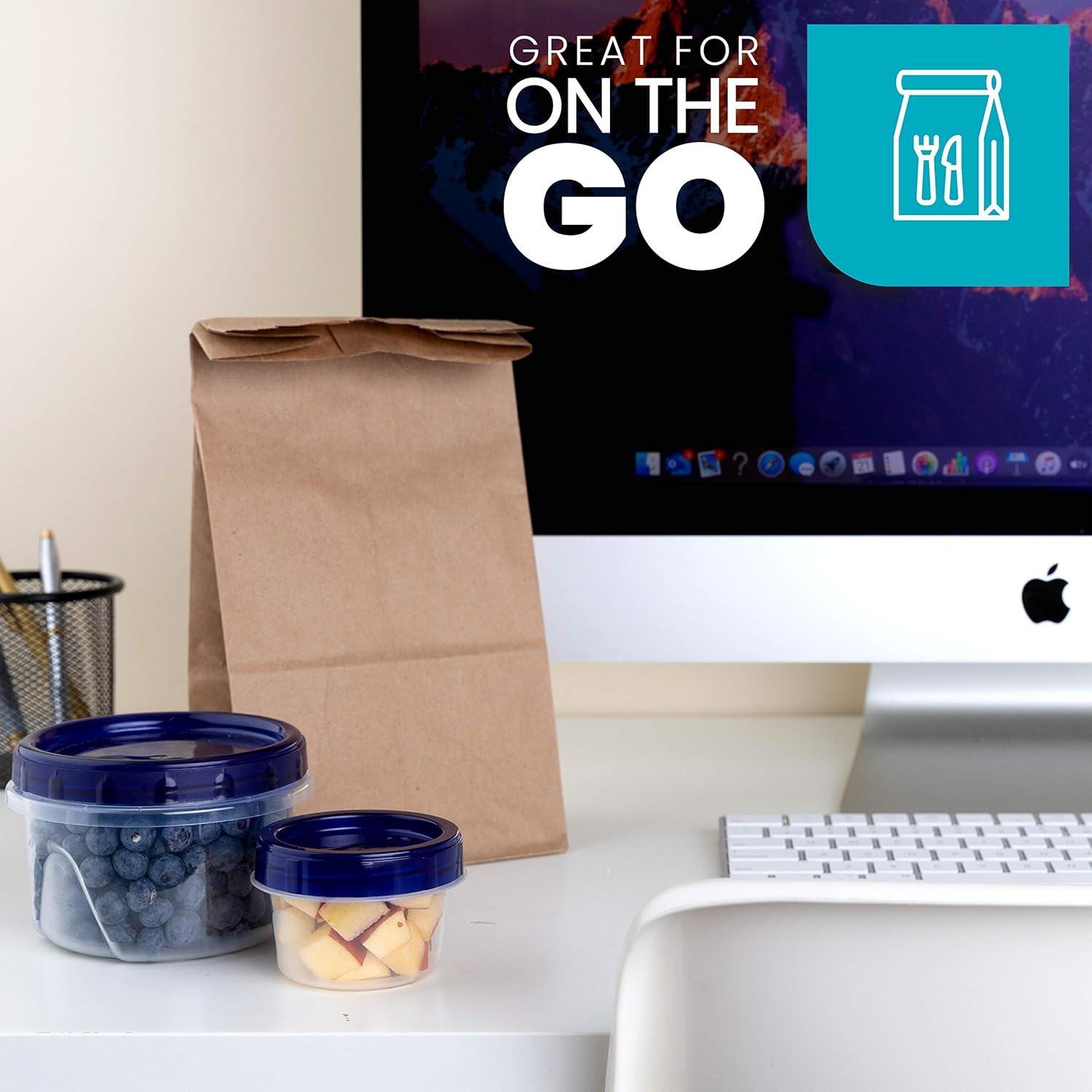 Contenedores Deli Plasticpro 113ml con Tapa Azul - 6 Piezas