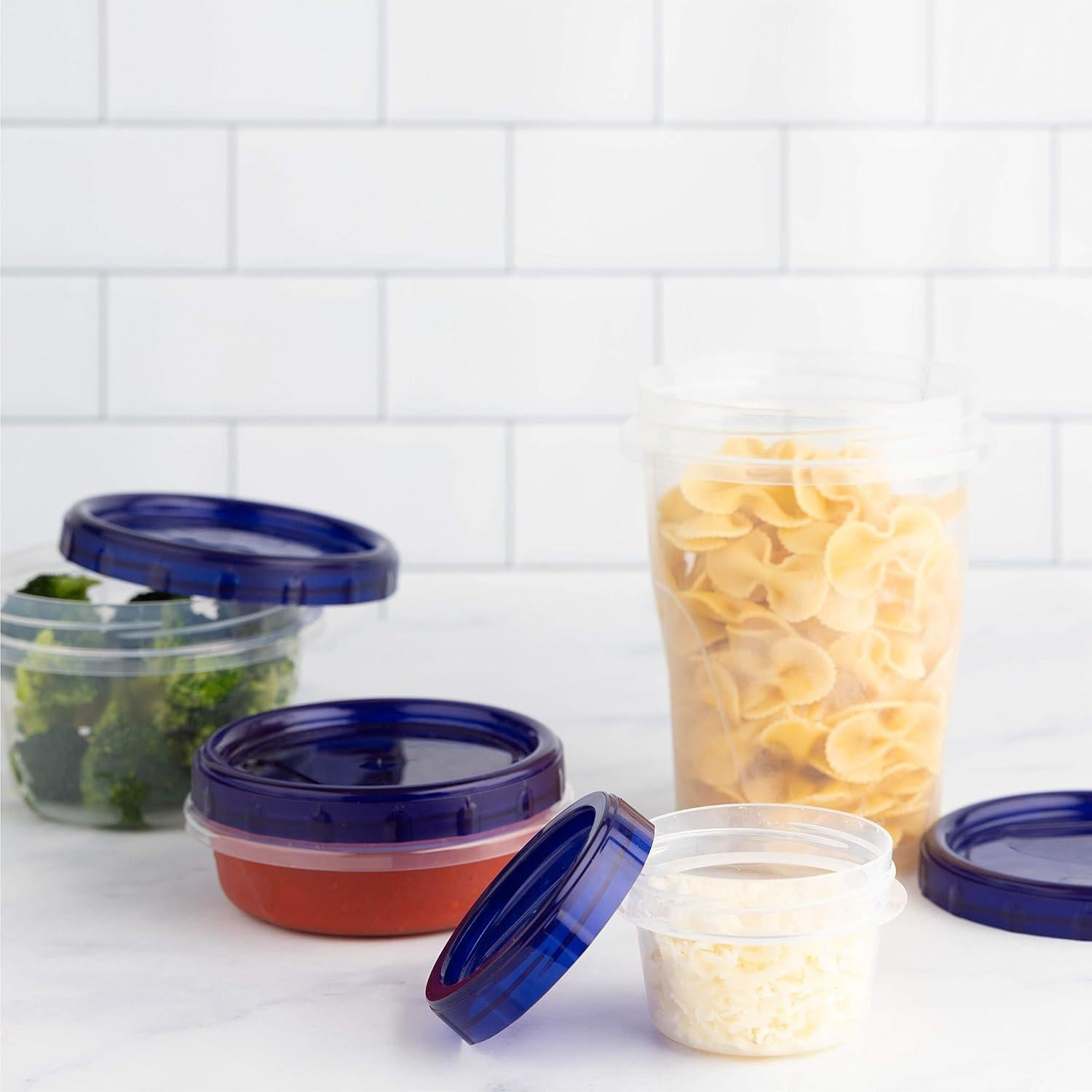 Contenedores Deli Plasticpro 113ml con Tapa Azul - 6 Piezas