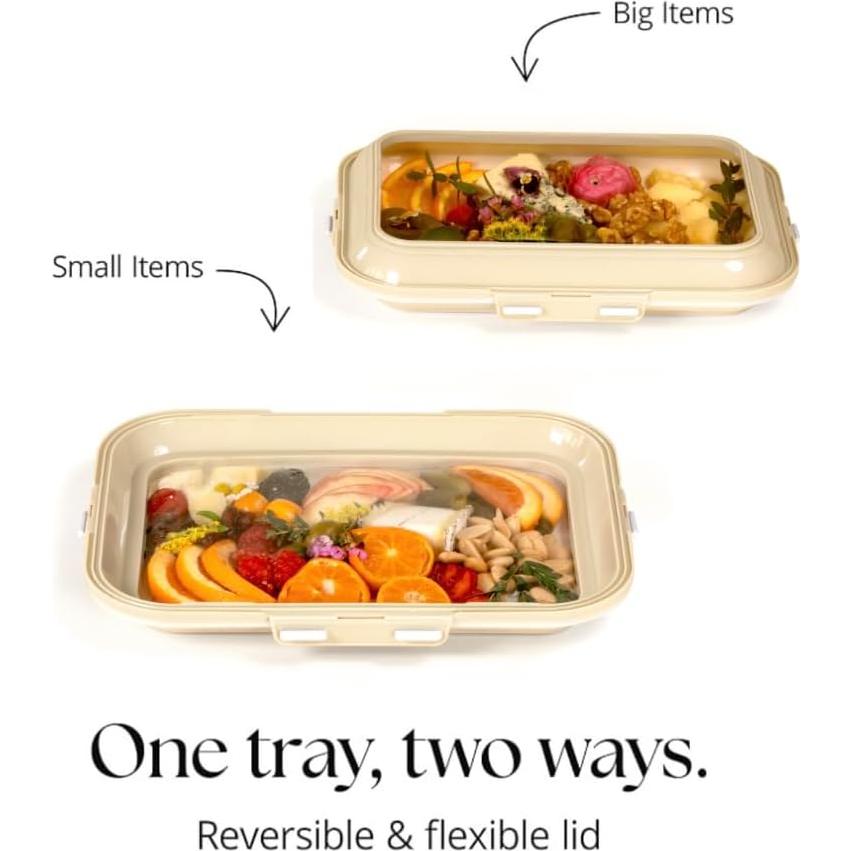 Bandeja de Snack Crudités Rectangular 2 Piezas 3L Blanco Crema