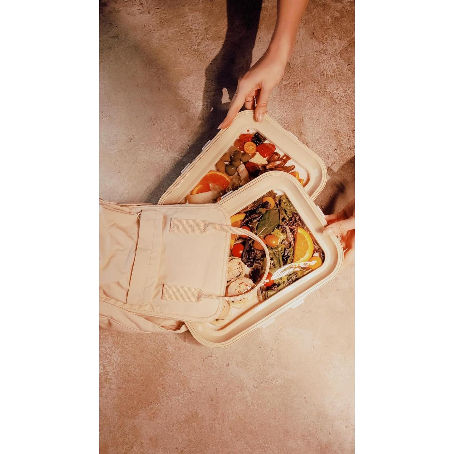 Bandeja de Snack Crudités Rectangular 2 Piezas 3L Blanco Crema