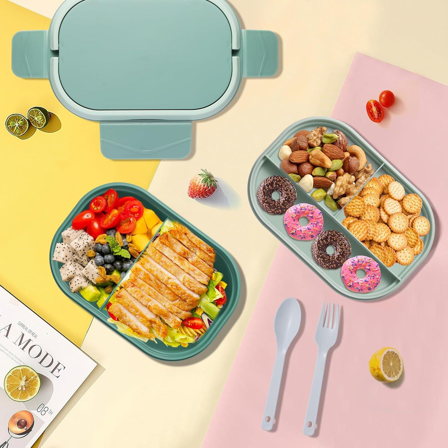 Caja Bento ITOPOR Verde Suave 6 Tazas a Prueba de Fugas