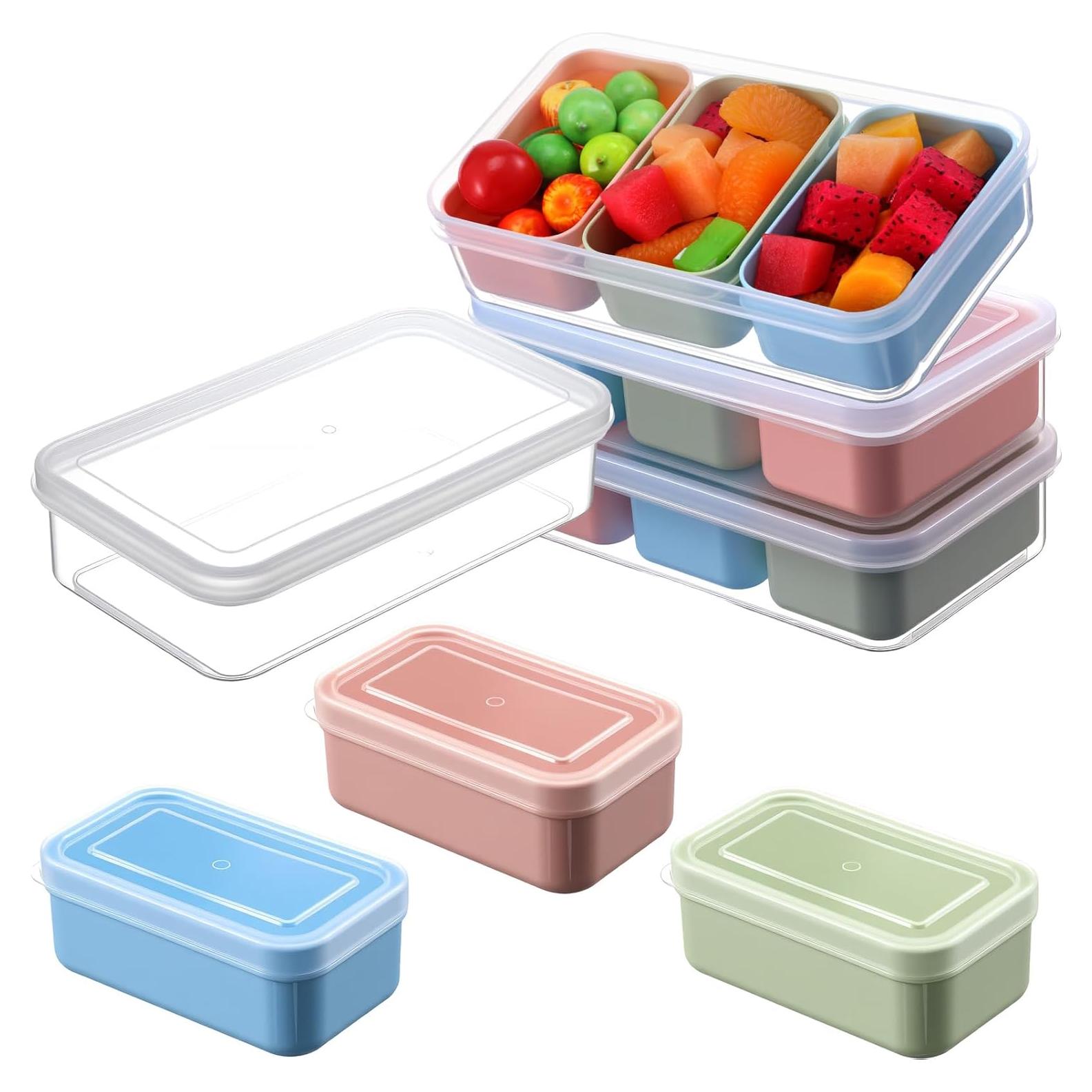 Set de 4 Contenedores de Snack AojSup con 3 Compartimentos