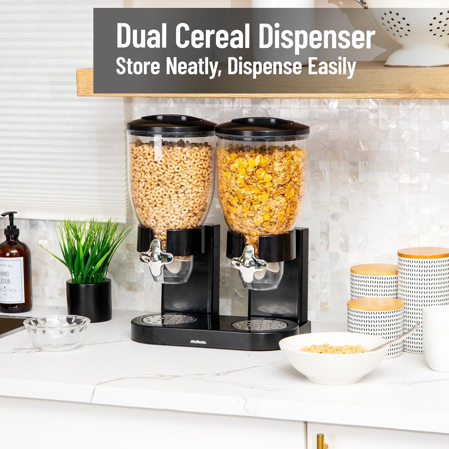 Dispensador de Cereal Doble Mind Reader 2x3.5L Hermético Negro