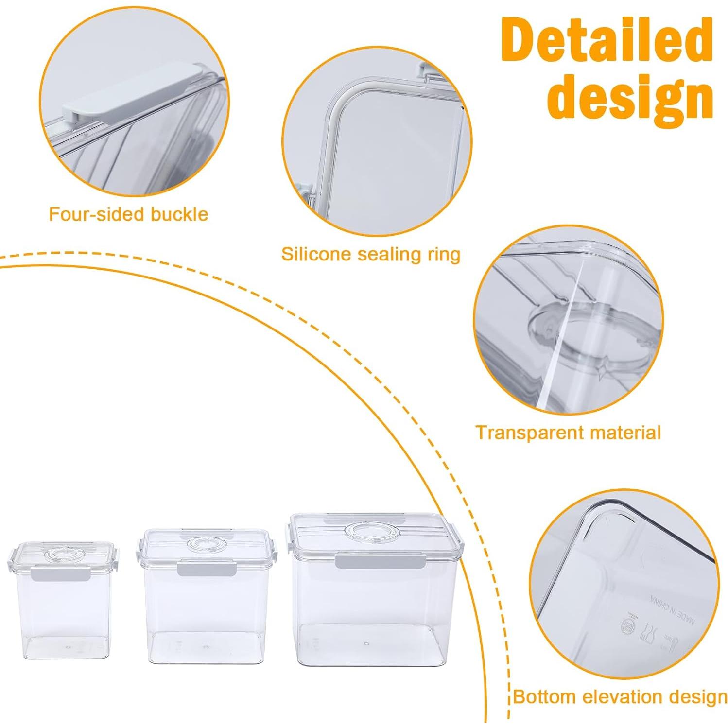 Juego de 3 Contenedores de Cereal Herméticos 1.4L a 5.2L