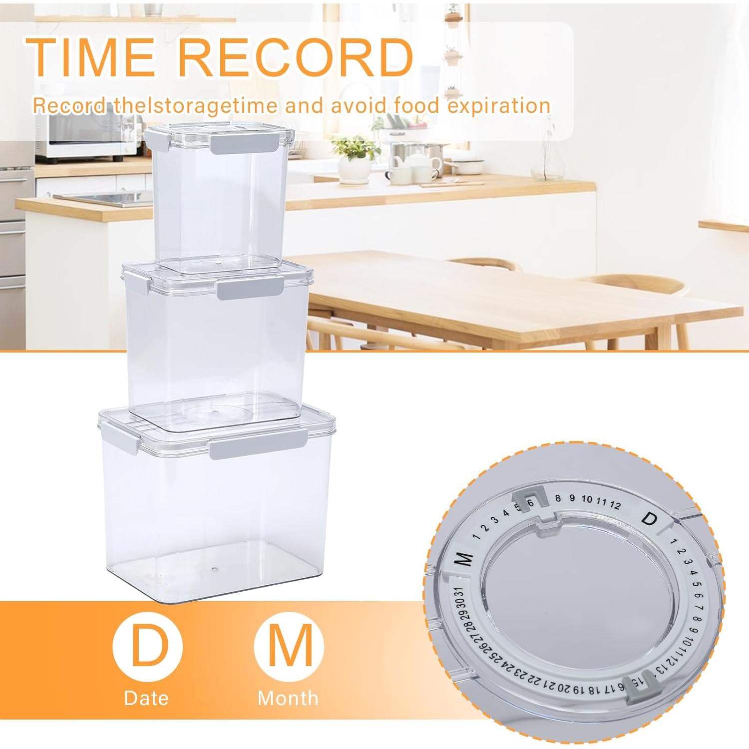 Juego de 3 Contenedores de Cereal Herméticos 1.4L a 5.2L