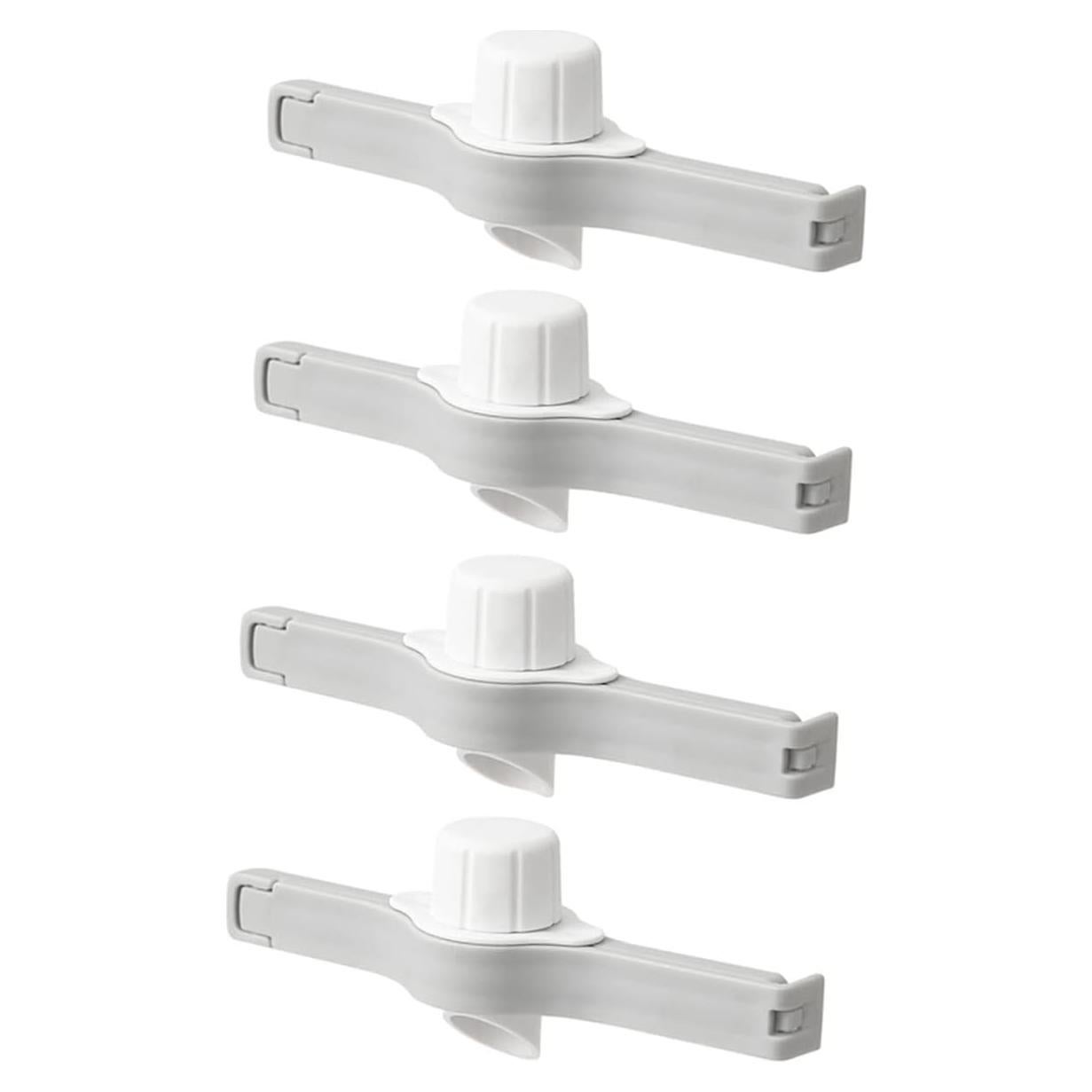 4 Clips de Sellado de Comida con Pico para Verter - PP Blanco