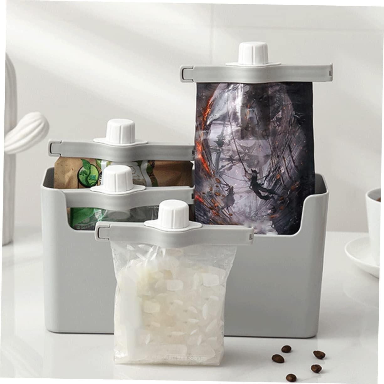 4 Clips de Sellado de Comida con Pico para Verter - PP Blanco