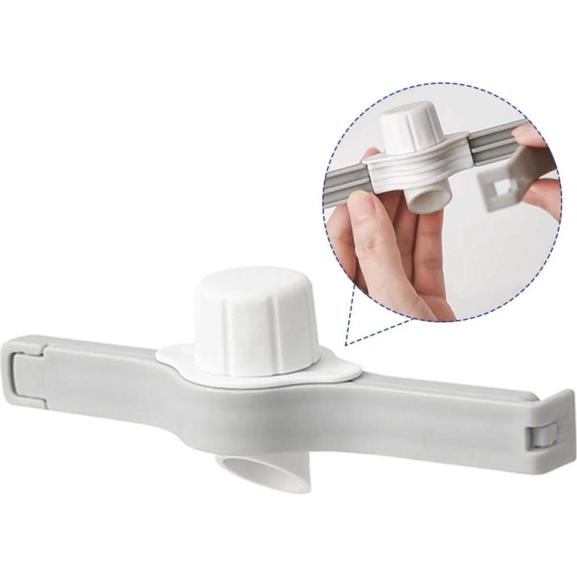 4 Clips de Sellado de Comida con Pico para Verter - PP Blanco