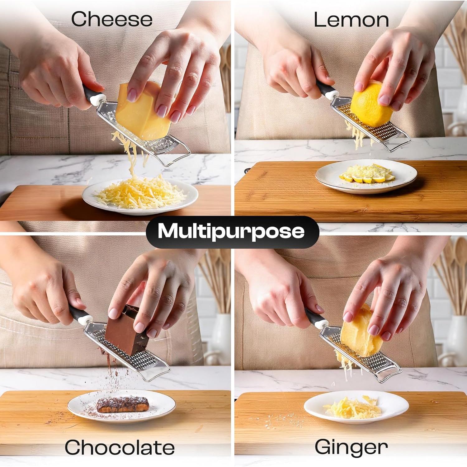 Rallador de Queso de Mano Reecaz - Acero Inoxidable, Antideslizante