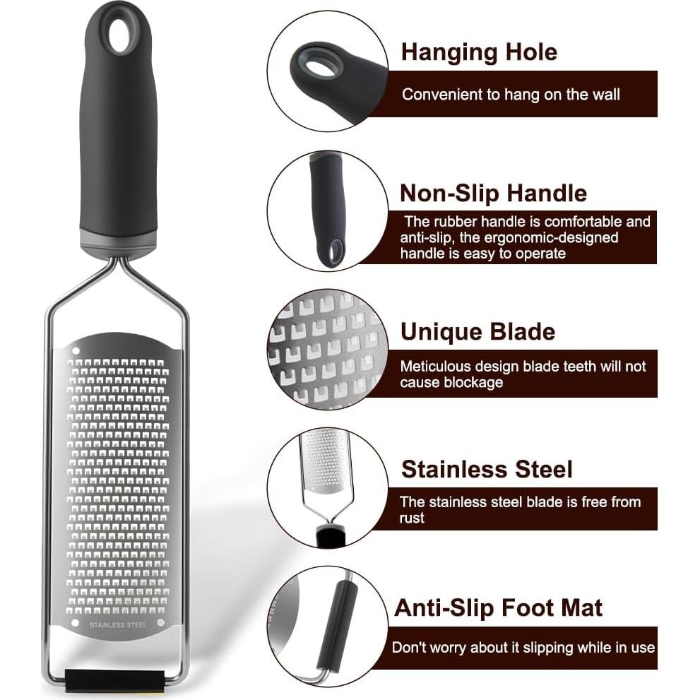 Rallador de Acero Inoxidable Anddgrous con Mango Antideslizante