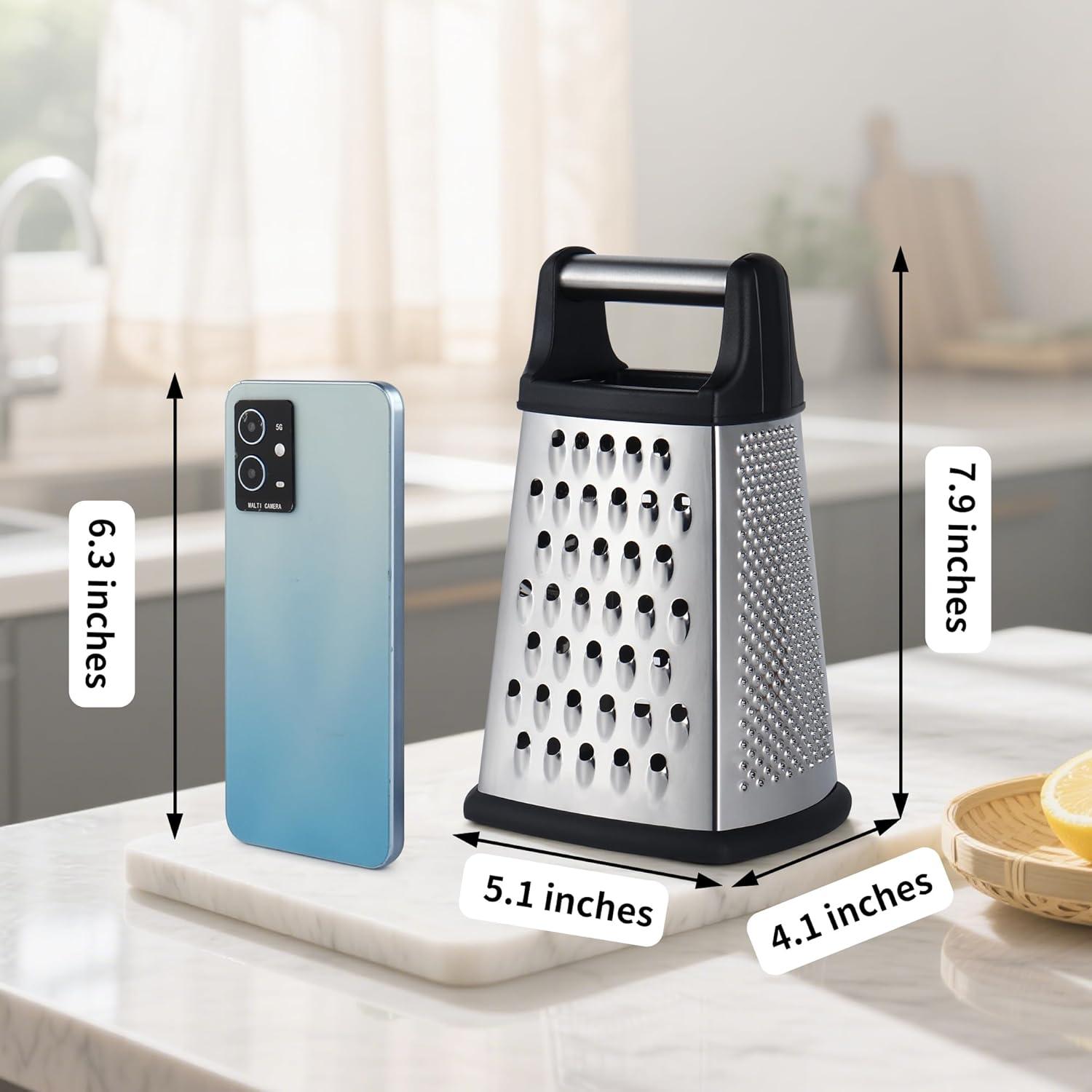 Rallador de Queso Profesional Kaishun Acero Inoxidable 4 Lados