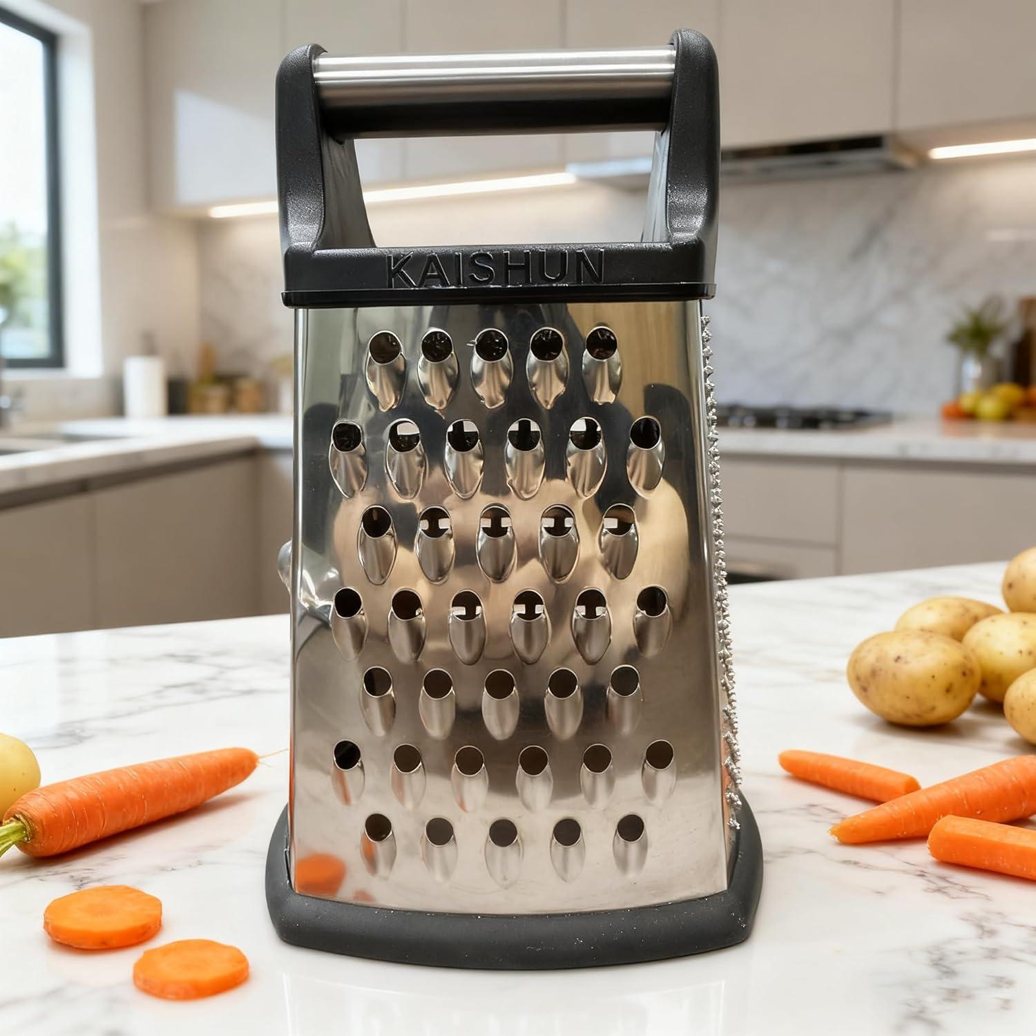Rallador de Queso Profesional Kaishun Acero Inoxidable 4 Lados