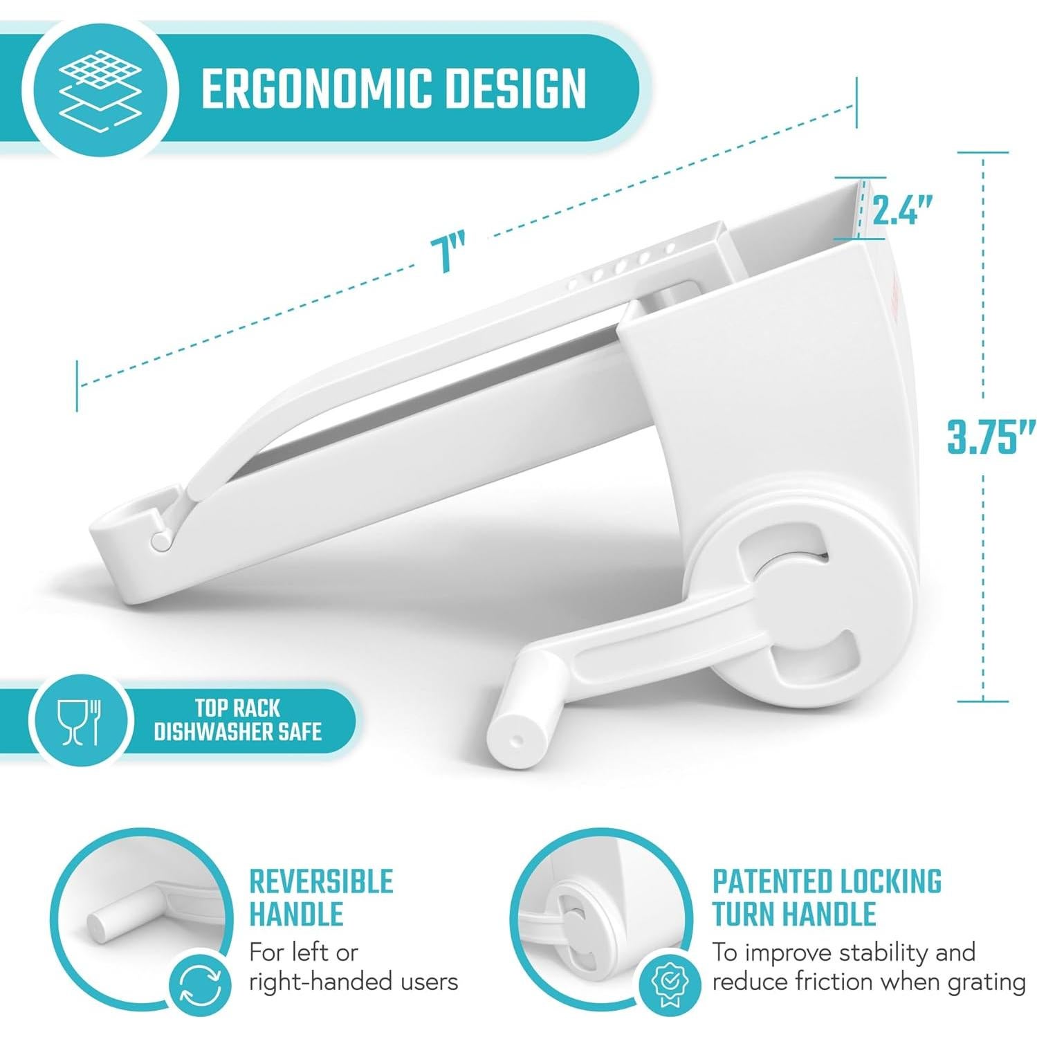 Rallador de Queso Vivaant con Manivela y 2 Cuchillas Inoxidable