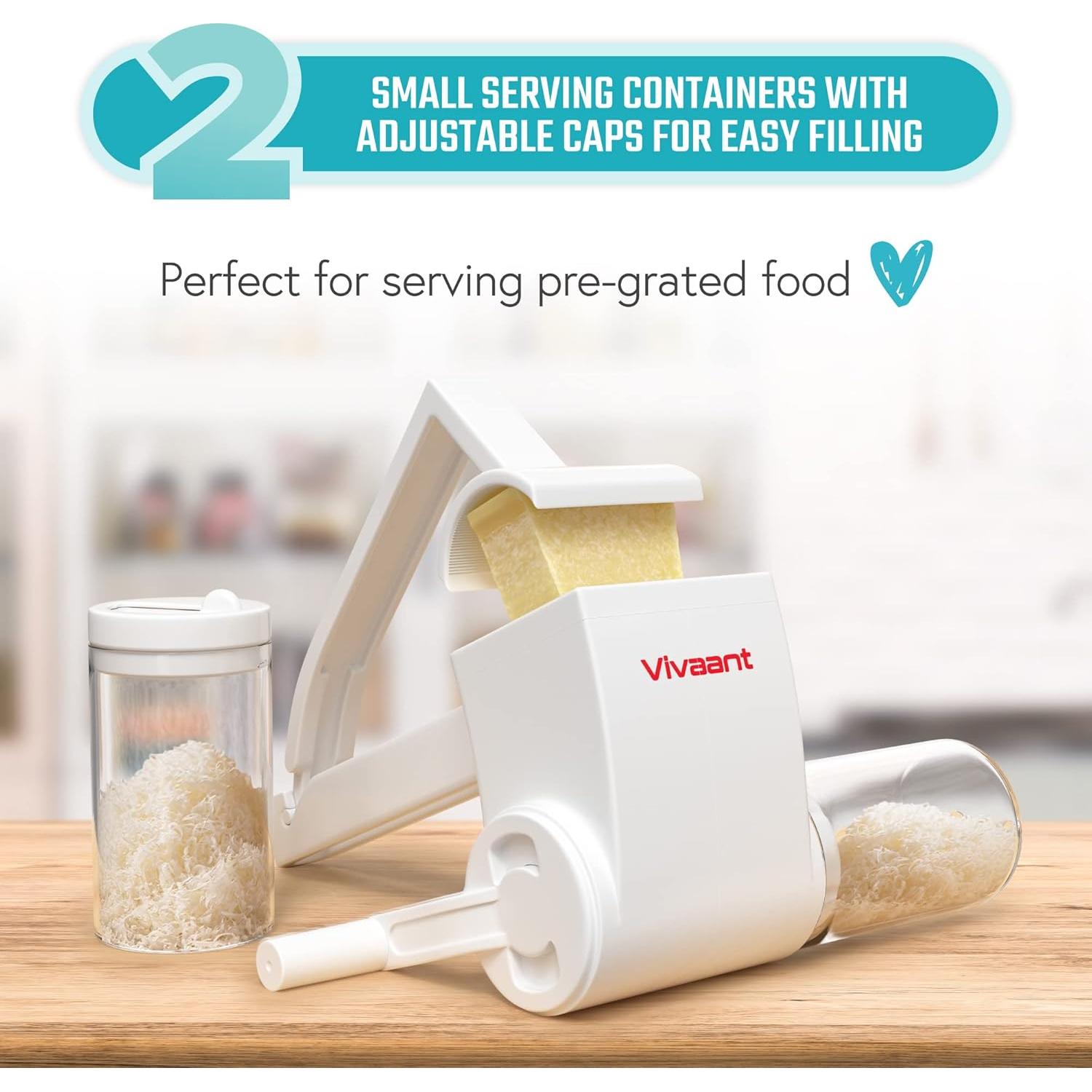 Rallador de Queso Vivaant con Manivela y 2 Cuchillas Inoxidable
