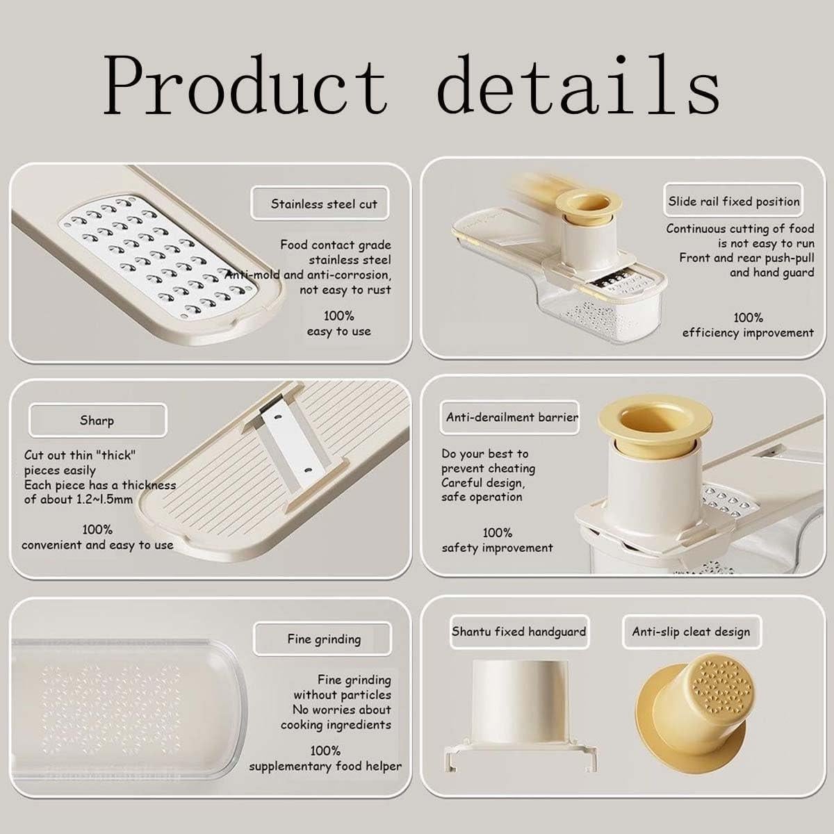 Picador de Ajo Multifuncional Genérico 3 en 1 - Cortador Mandolina