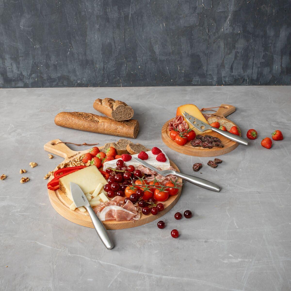 Juego de 3 cuchillos de queso BOSKA - Acero inoxidable - Apto lavavajillas