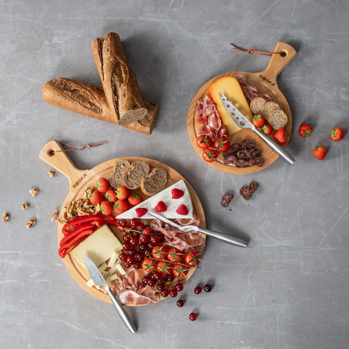 Juego de 3 cuchillos de queso BOSKA - Acero inoxidable - Apto lavavajillas